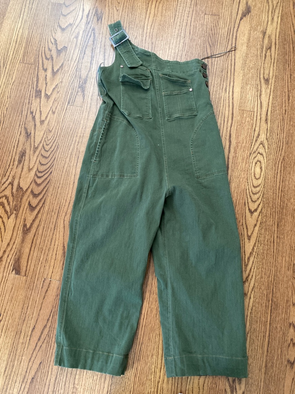 BUCKETLIST Olive Green Denim Utility Overalls